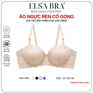 Áo Lót Nữ Ren Hoa Cài Sau, Áo Ngực Đệm Dày Có Gọng Nâng Ngực Thoải Mái ELSA BRA 7001
