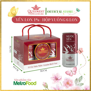 NƯỚC YẾN LON QUEENNEST 1% 190ML (HỘP VUÔNG - 6 LON)