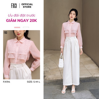 Áo Sơ Mi FACI Yuki Shirt Công Sở Kiểu Nữ Chất Tơ Nhật Cao Cấp, Cổ Đức Xếp Bèo Cách Điệu Tiểu Thư FA194