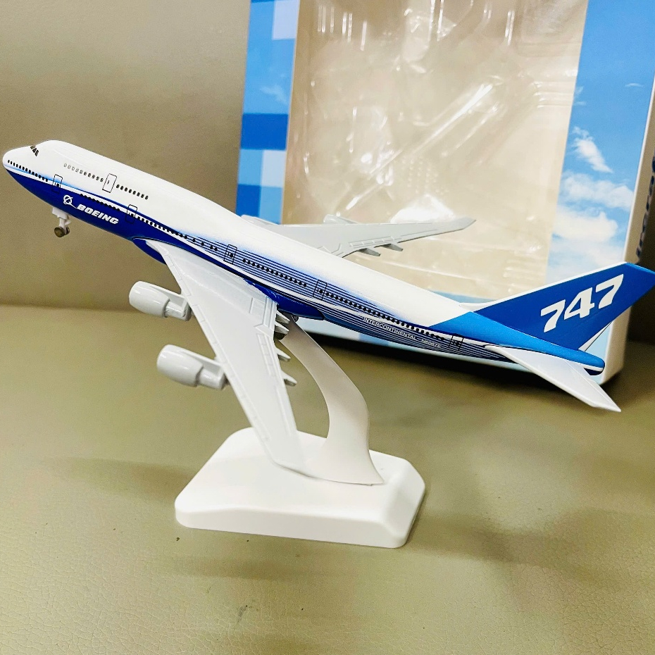 MÔ HÌNH MÁY BAY BOEING 747 , MÔ HÌNH KIM LOẠI CAO CẤP 20CM CÓ BÁNH XE