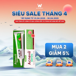 Kem Giảm Mụn Mủ, Mụn Bọc, Mụn Đỏ Và Mụn Trứng Cá Acnevir Santafa - Tuýp 10gr