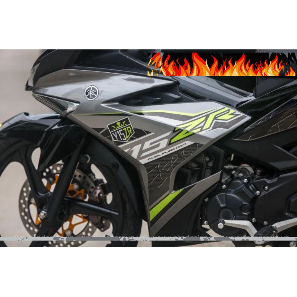 TEM RỜI mẫu Y15ZR xanh lá cho Exciter 150 xám đen