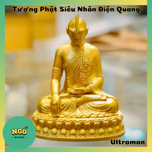 Tượng Phật Siêu Nhân Điện Quang Buddha Trang Trí Độc Đáo - Quà Tặng Hài Hước | Ngố Decor