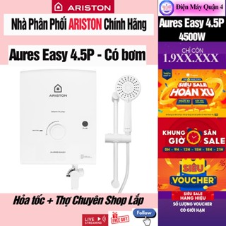 EASY 4.5P -- Máy Nước Nóng Ariston Aures Easy 4.5P Trực Tiếp Có Bơm 2.0 - Hàng chính hãng