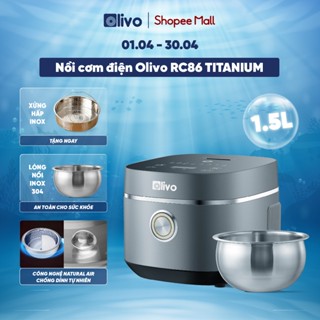 Nồi Cơm Điện OLIVO RC86 1.5L - Lòng INOX 304 Chống Dính Tự Nhiên, Nấu Cơm Ngon, Thiết Kế Sang Trọng