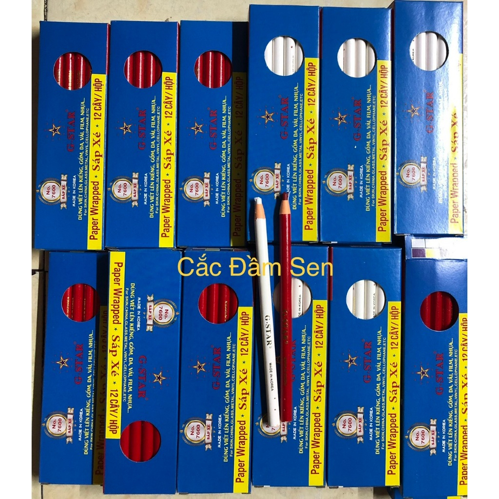 HỘP 12 CÂY SÁP XÉ / CHÌ XÉ GSTAR 7600 (VIẾT LÊN VẢI, KIẾNG, GỐM, DA...)