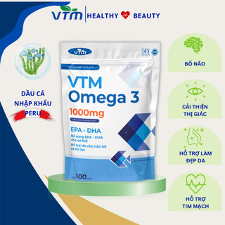  Viên uống dầu cá VTM OMEGA 3 tăng cường thị lực bảo vệ tim mạch - gói 100 viên 