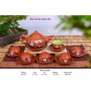 Bộ ấm chén hoa đào tử sa