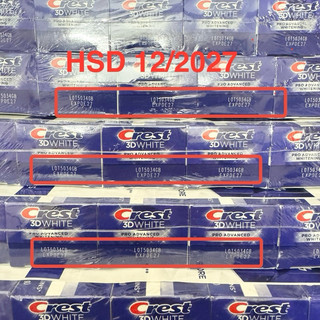 (MẪU MỚI 2024 + BILL)KEM ĐÁNH RĂNG CREST 3D WHITE 147GR DATE 12/2027