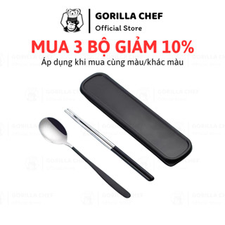 Bộ muỗng đũa cá nhân inox 304 Gorilla Chef an toàn cho sức khỏe, có hộp dễ dàng mang đi thuận tiện