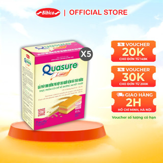 Combo 5 Hộp Bánh Bông Lan Quasure Light Dâu Bibica 126g