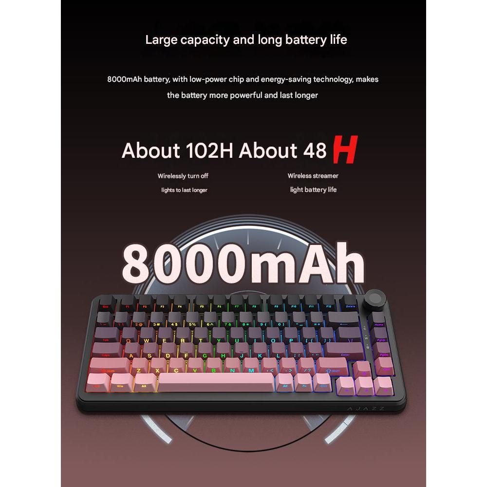 Bàn phím cơ không dây AJAZZ AK820 MAX PLUS - 3 mode kết nối - Led RGB - Màn hình TFT - Pin 8000mAh | BigBuy360 - bigbuy360.vn
