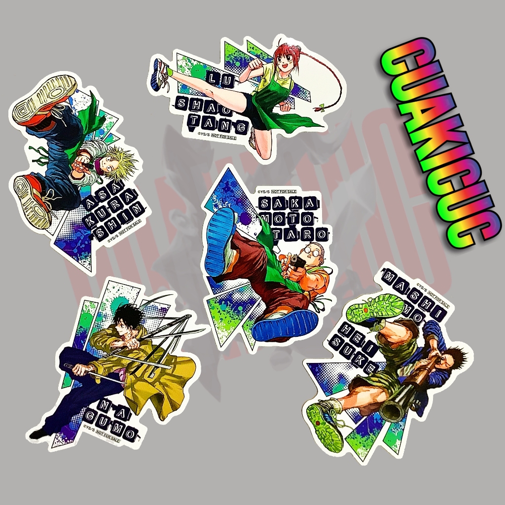 [CHÍNH HÃNG] Sticker TSUTAYA Nagumo/Sakamoto/Shin/Lu/Heisuke - Nhãn Dán Sakamoto Days Cao Cấp, Chất 