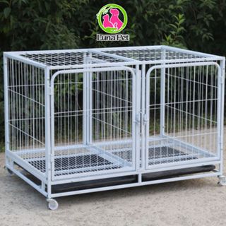 Chuồng nan ống nuôi chó mèo LỚN dài 1m6 có bánh xe Luna Pet CN05 - Chuồng nuôi chó mèo sơn tĩnh điện