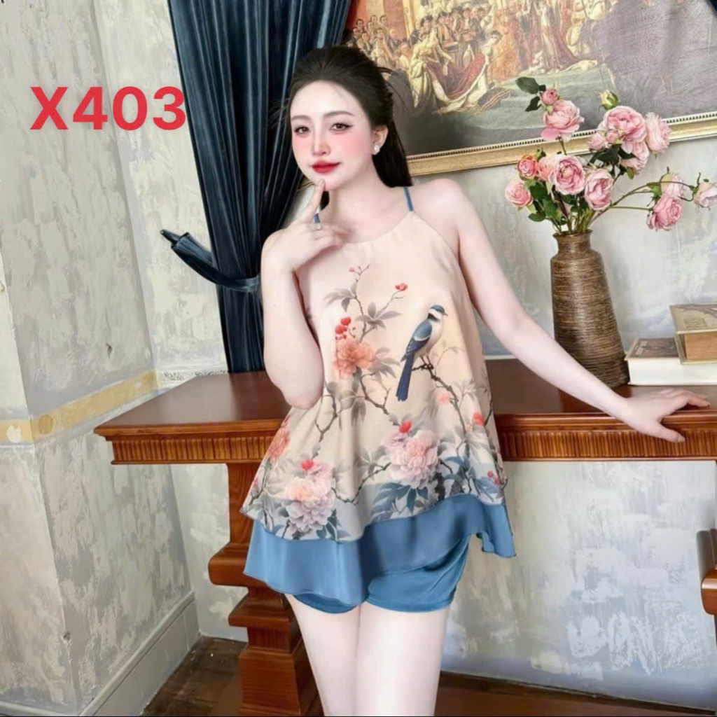 Bộ Yếm Ngủ X4 Kim Thanh - Pijama Lụa Latin Short Bông Mặc Nhà Mát Mịn Họa Tiết Dễ Thương Size 40-75kg | BigBuy360 - bigbuy360.vn