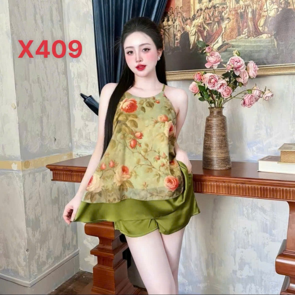 Bộ Yếm Ngủ X4 Kim Thanh - Pijama Lụa Latin Short Bông Mặc Nhà Mát Mịn Họa Tiết Dễ Thương Size 40-75kg | BigBuy360 - bigbuy360.vn
