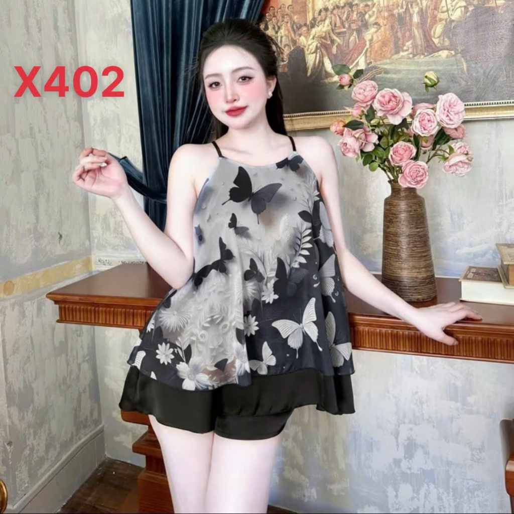 Bộ Yếm Ngủ X4 Kim Thanh - Pijama Lụa Latin Short Bông Mặc Nhà Mát Mịn Họa Tiết Dễ Thương Size 40-75kg | BigBuy360 - bigbuy360.vn