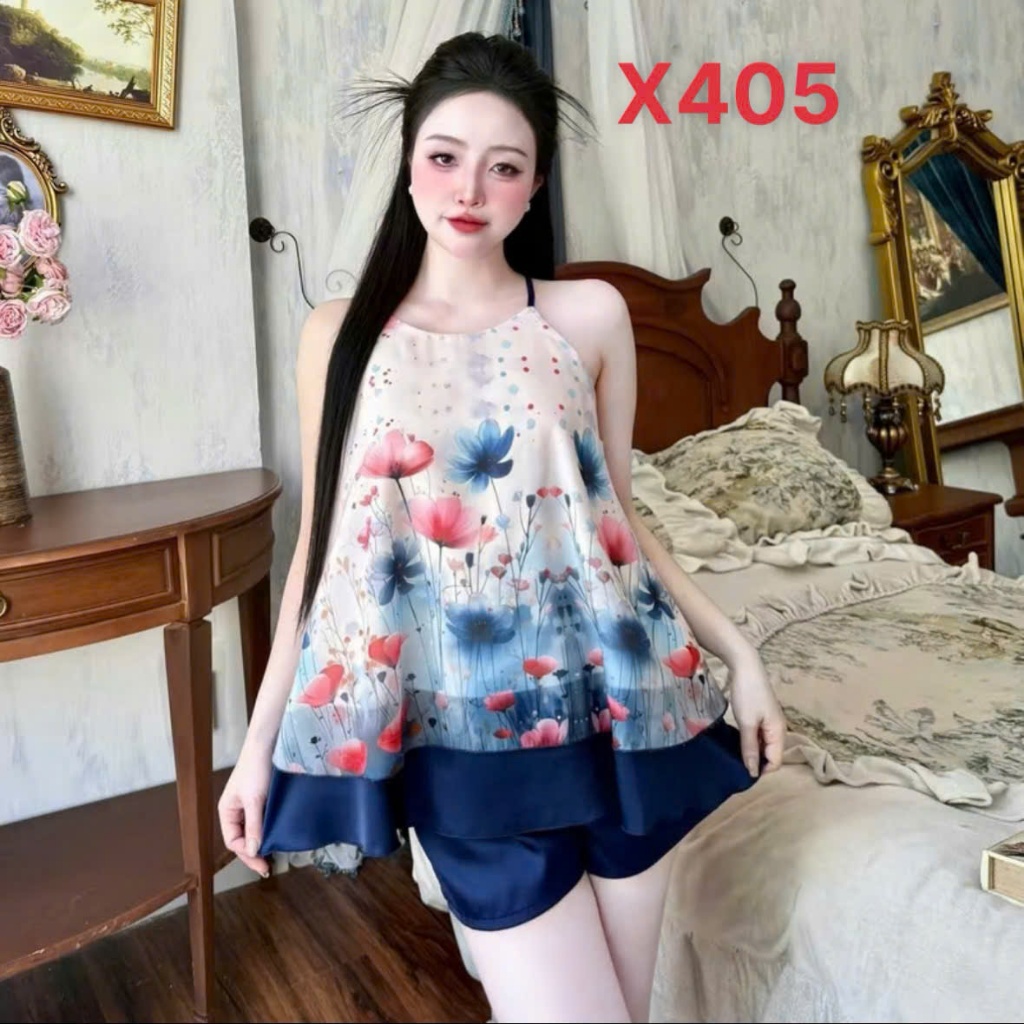 Bộ Yếm Ngủ X4 Kim Thanh - Pijama Lụa Latin Short Bông Mặc Nhà Mát Mịn Họa Tiết Dễ Thương Size 40-75kg | BigBuy360 - bigbuy360.vn
