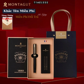 Quà Tặng Bút ký KHẮC TÊN cao cấp MONTAGUT hộp FULLBOX có tặng túi và THIỆP gửi thầy cô giáo, sếp