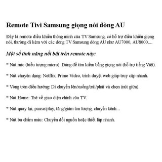 Remote Samsung giọng nói dòng AU Xịn +Pin