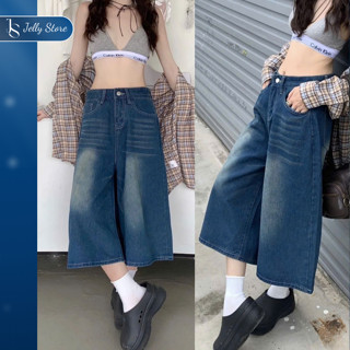 Quần Baggy Short Jean D007, Quần Bò Ngố Dáng Lửng Qua Gối Mùa Hè 2025