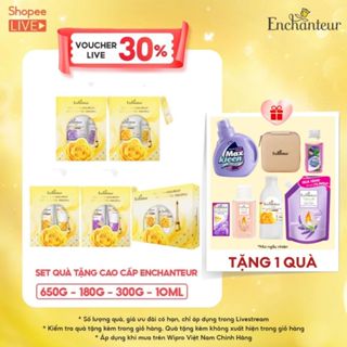 [HỘP QUÀ] Set quà tặng Enchanteur cao cấp: Dầu gội 650g tặng xả 300g, Sữa tắm 180g/650g, Nước hoa EDT 10ml/18ml - Live