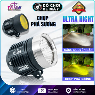 TITAN M60 Ultra Hight Đèn Trợ Sáng  70W Len Vàng Phá Sương Siêu Sáng Chống Nước IP68 Chiếu Xa 800M