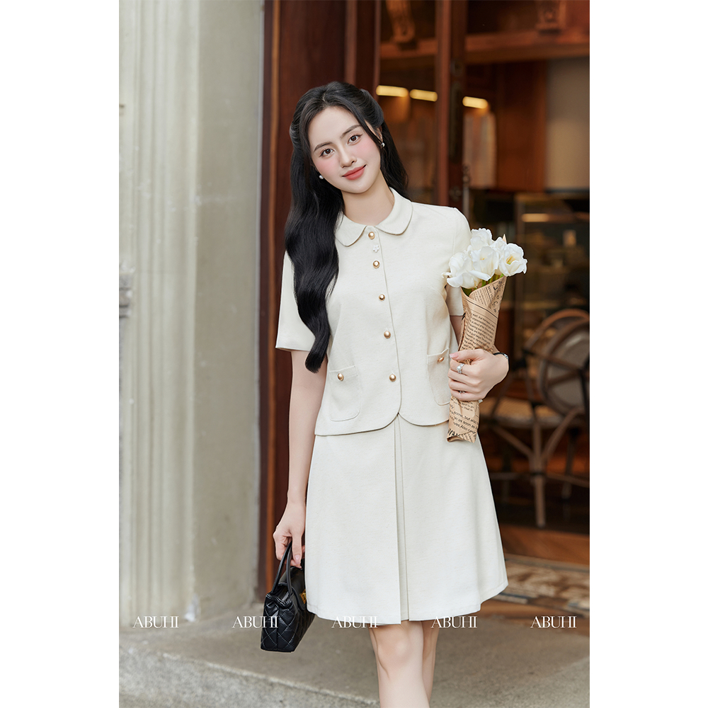 Áo Sơ Mi Nữ Vani Trắng Kem Cổ Sen Kiểu Phối Chân Váy Ngắn Thanh Lịch  Thiết Kế Công Sở ABUHI | BigBuy360 - bigbuy360.vn