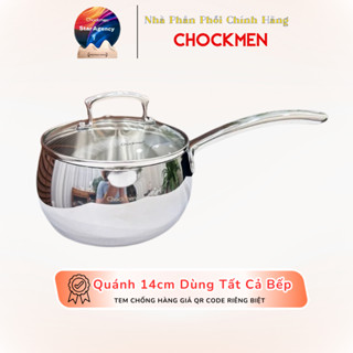 Nồi Quánh Chockmen 14cm CKM568, Quánh Inox Kèm Nắp Kính