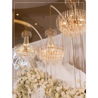 ✨ Đèn Chùm Pha Lê Treo Trần Đá Pha Lê Treo Sang Trọng Trang Trí Nhà Cửa, Studio, Ảnh Viện Áo Cưới