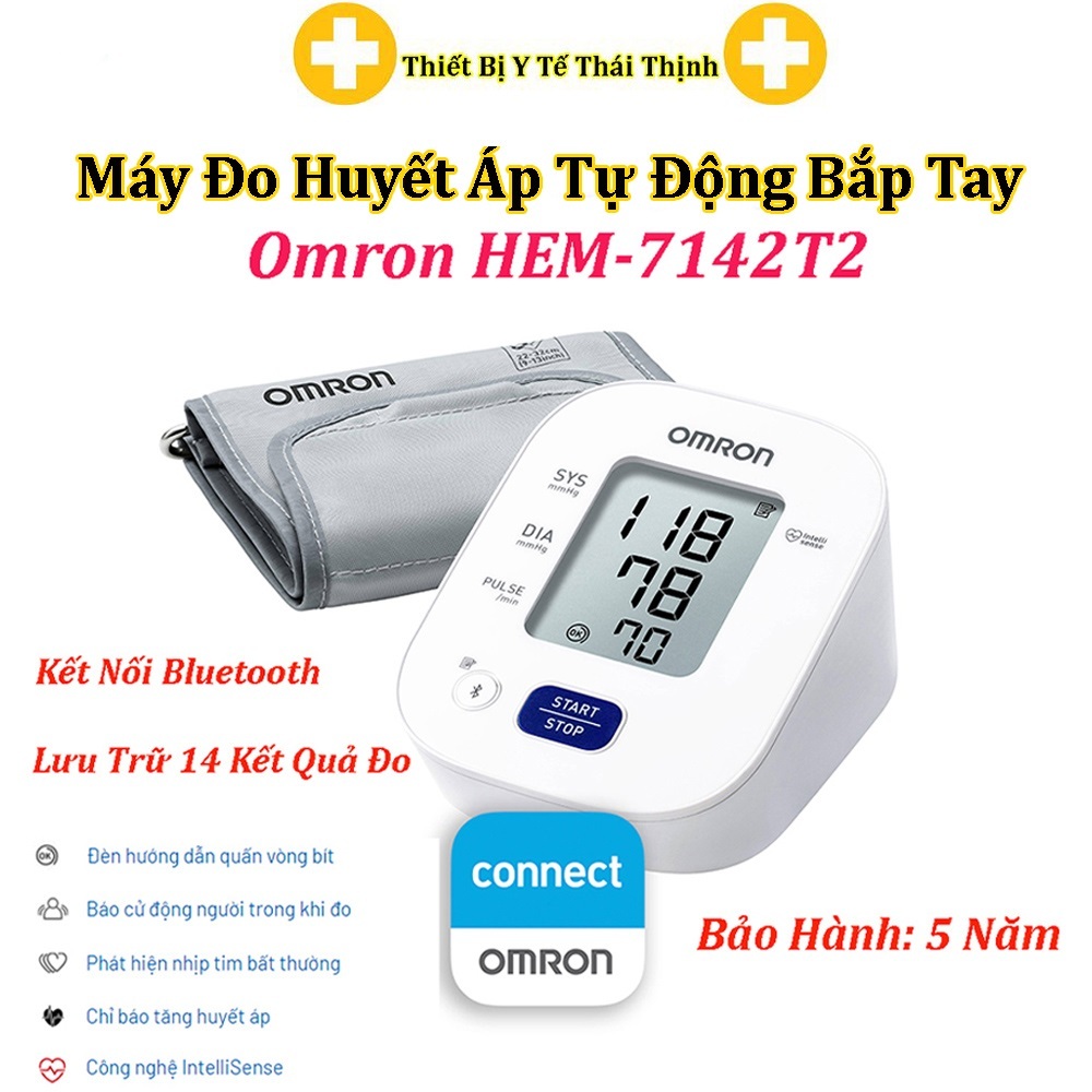 Máy Đo Huyết Áp Tự Động Bắp Tay Omron HEM-7142T2 Bảo Hành 5 Năm