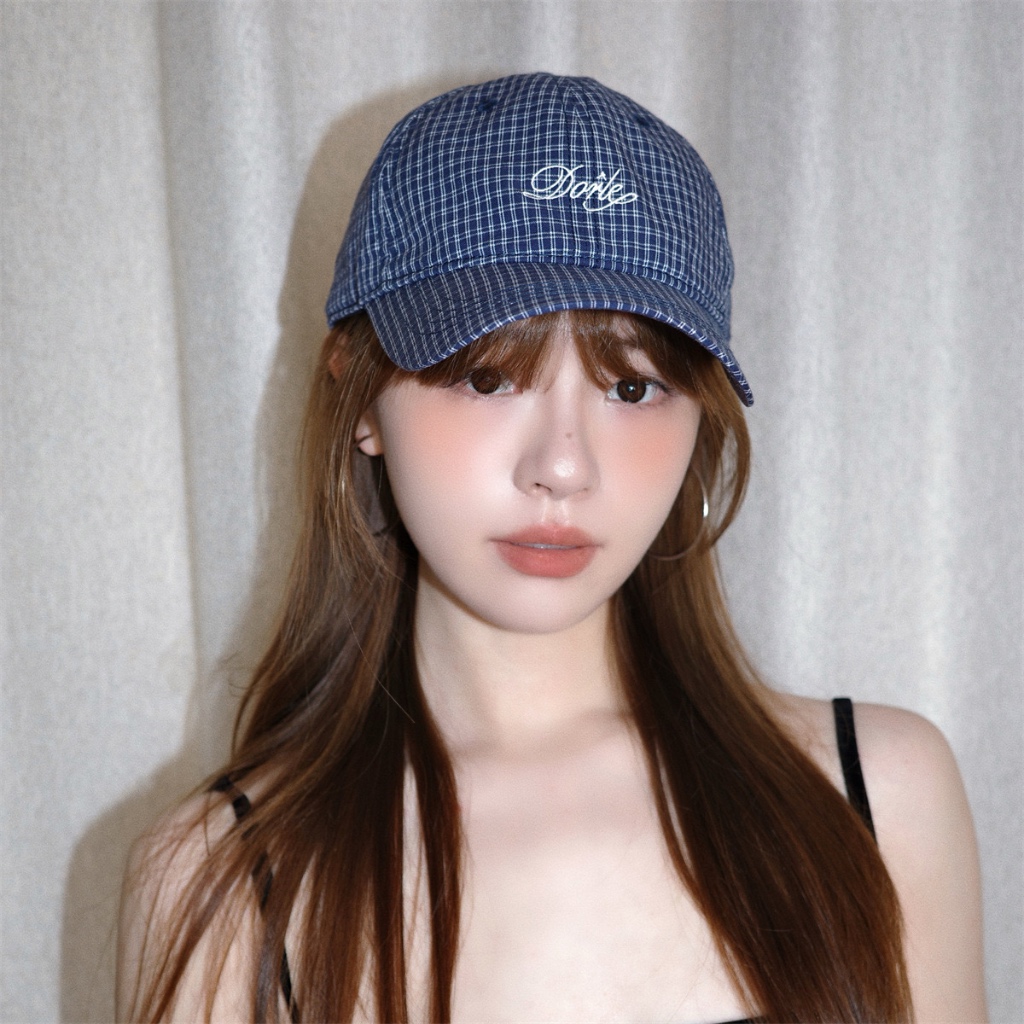 Mũ lưỡi trai thêu chữ DORLE kẻ caro Hàn Quốc siêu xinh, nón kết rộng vành Unisex cho nam và nữ