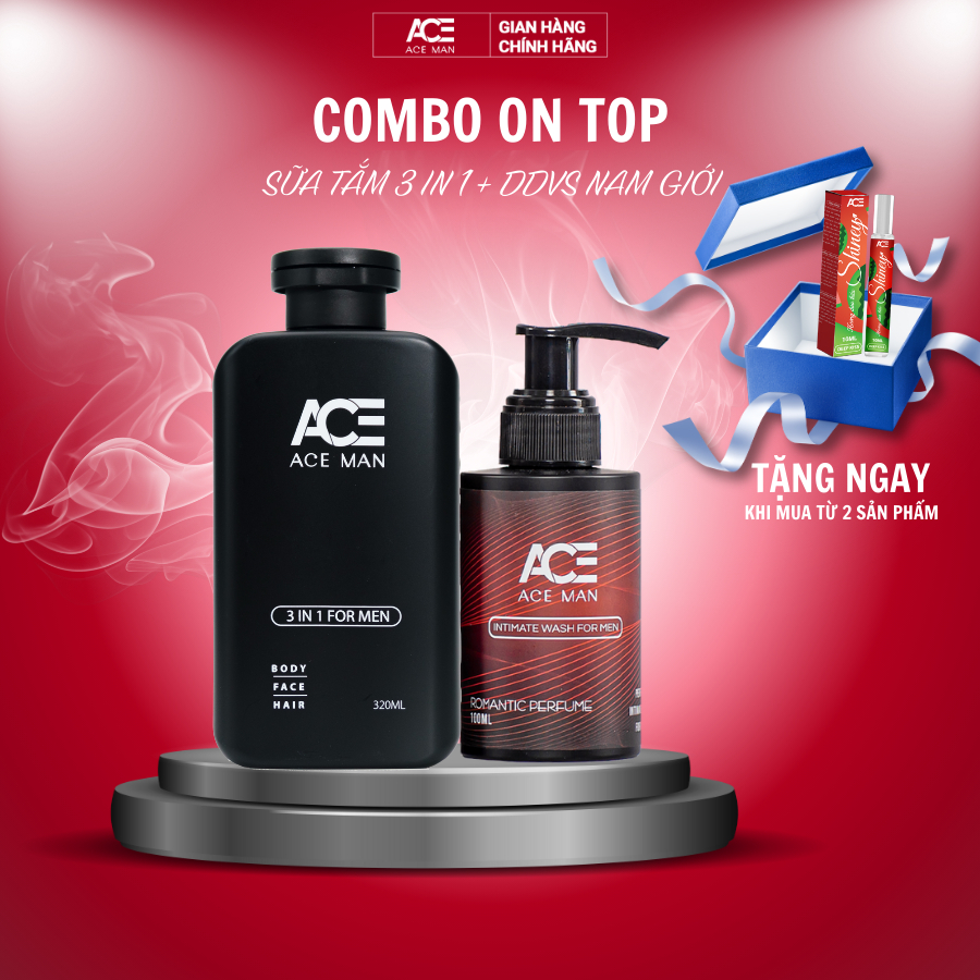 [TẶNG QUÀ] Combo On Top ACEMAN - Sữa tắm 3 in 1 nước hoa nam 320ml & Dung dịch vệ sinh nam 100ml