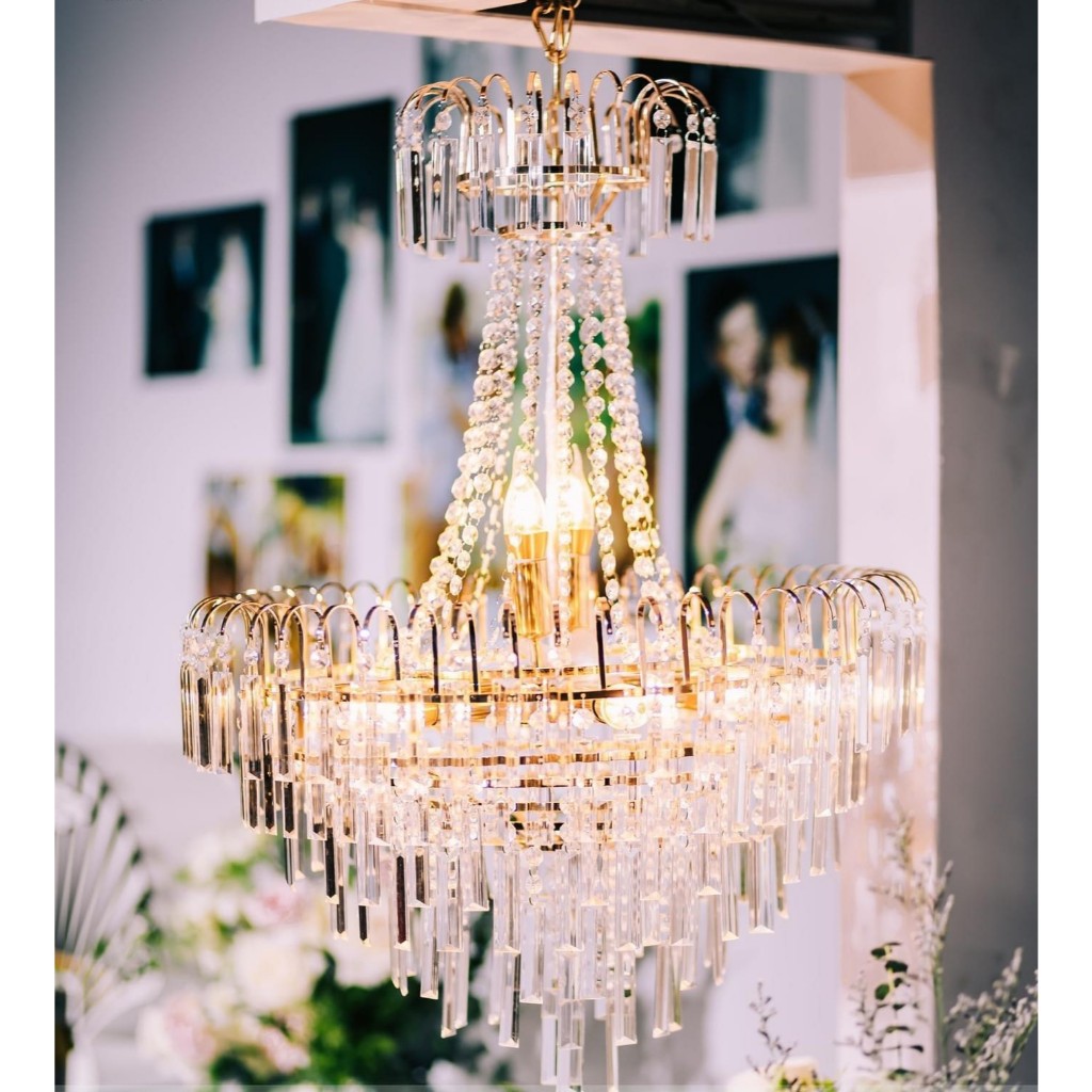 ✨ Đèn Chùm Pha Lê Treo Trần Đá Pha Lê Treo Sang Trọng Trang Trí Nhà Cửa, Studio, Ảnh Viện Áo Cưới