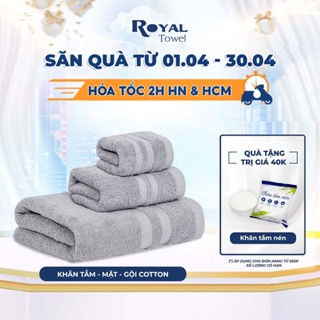 Khăn Tắm Gội Đầu Lau Mặt ROYAL TOWEL 100% Cotton Cao Cấp Bông Dày Thấm Hút Không Đổ Lông Dùng Cho Gia Đình Khách Sạn Spa