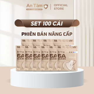 [PHIÊN BẢN NÂNG CẤP] Set 100 cái Khẩu trang y tế kháng khuẩn 6A chính hãng An Tâm chống nắng toàn diện, bảo vệ làn da