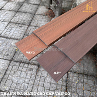  Thanh gỗ nhựa composite vân gỗ trang trí ngoài trời dài 1.1m  Mẫu mới  