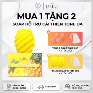 MUA 1 TẶNG 2, Combo 3 Xà bông tắm trắng LE'PEAU bubble soap, cục xà phòng tẩy da chết, kích trắng da body