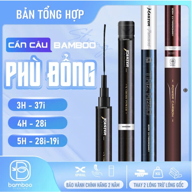 Cần Câu Tay Đơn Đài Tổng Hợp Bamboo Phù Đổng Carbon Cao Cấp Độ Cứng Đa Dạng Câu Tự Nhiên Và Dịch Vụ