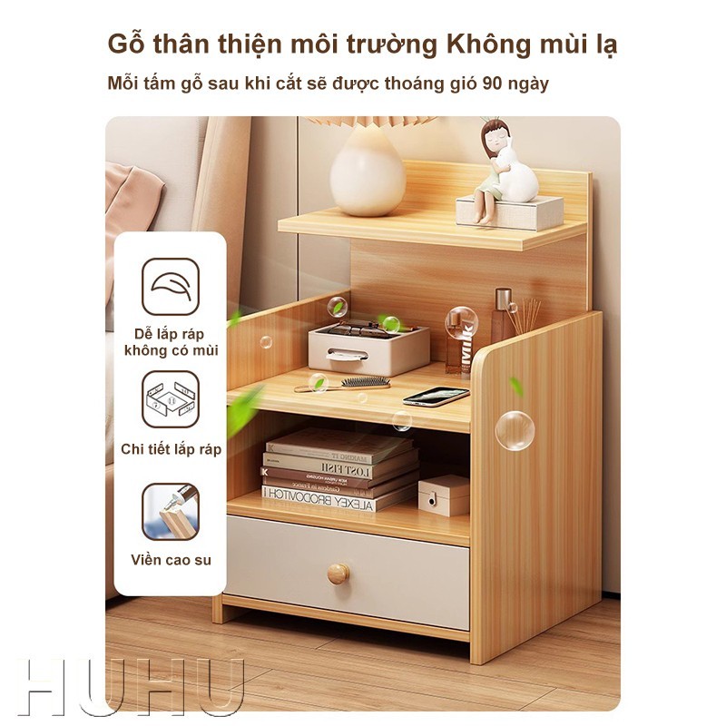 HUHU Tủ đầu giường thông minh, kệ để đồ đa năng, tủ nhỏ phòng ngủ, thiết kế hiện đại, tiện lợi | BigBuy360 - bigbuy360.vn