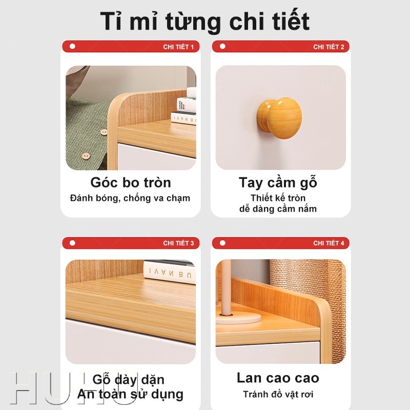 HUHU Tủ đầu giường thông minh, kệ để đồ đa năng, tủ nhỏ phòng ngủ, thiết kế hiện đại, tiện lợi | BigBuy360 - bigbuy360.vn