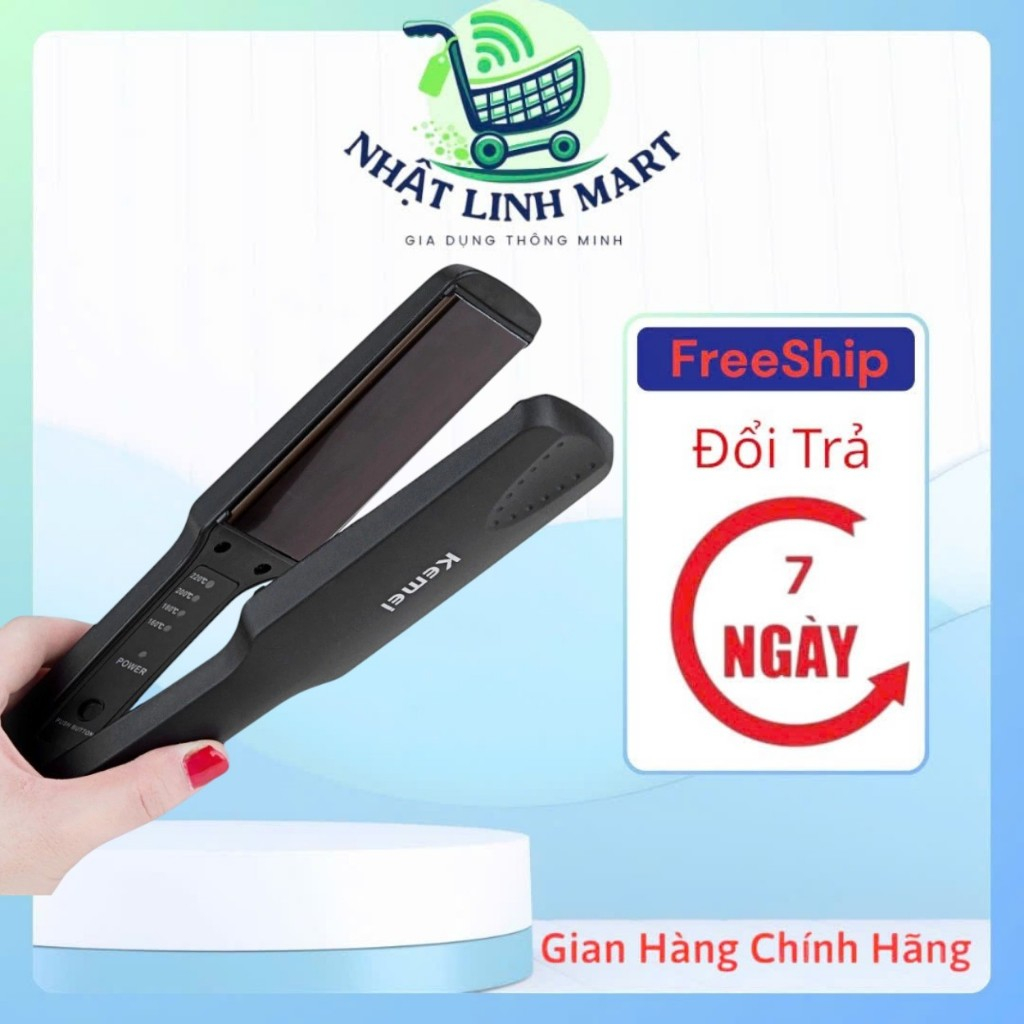 Máy Là Tóc Duỗi Tóc 4 Nấc Nhiệt Size To KEMEI PRO_KM329 ,Dụng Cụ Tạo Kiểu,Làm Đẹp, Là Thẳng Tóc đẹp, Tiện Lợi