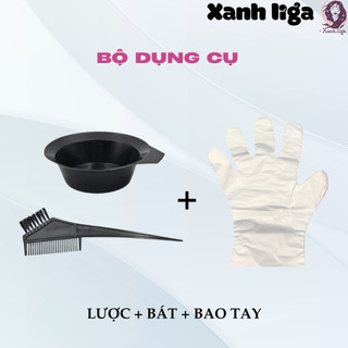 thuốc nhuộm tóc màu vàng lạnh sáng kèm oxy trợ nhuộm