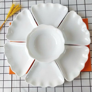 Set đĩa hoa mặt trời sứ Bát Tràng