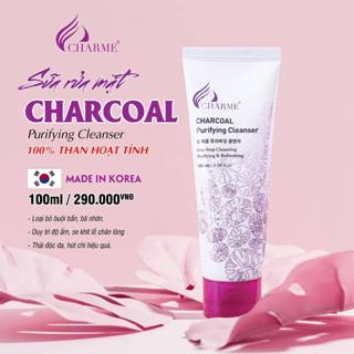 Sữa Rửa Mặt Than Hoạt Tính Charme Charcoal Purifying Cleanser 100ml, sạch sâu dịu nhẹ cho da