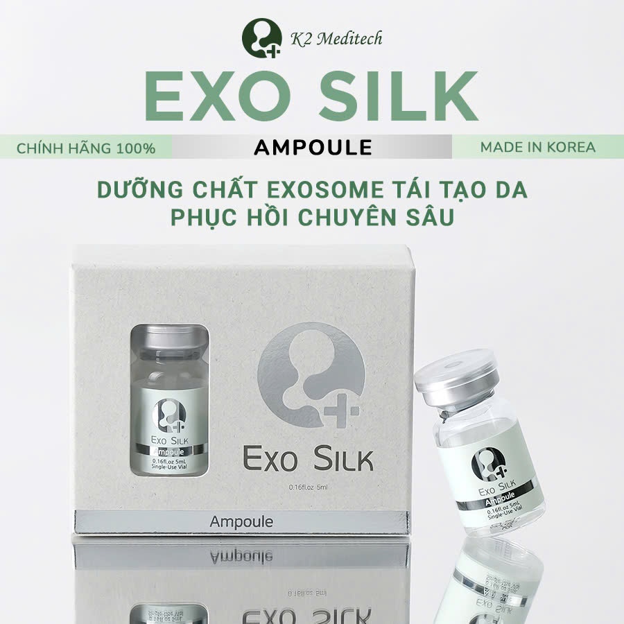 ExoSilk Ampoule – Dưỡng chất Exosome tái tạo da, phục hồi chuyên sâu | K2 Meditech Hàn Quốc