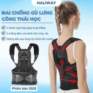 Đai Chống Gù Lưng Y Tế HALIWAY, Hỗ Trợ Định Hình Cột Sống, Cong Vẹo Cột Sống (ĐCG6)