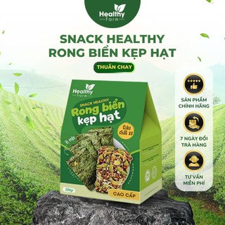 [Chính hãng] Snack Rong Biển Kẹp Hạt, Ăn Vặt Lành Mạnh, Giàu Dinh Dưỡng, Gói 200g - Healthy Farm
