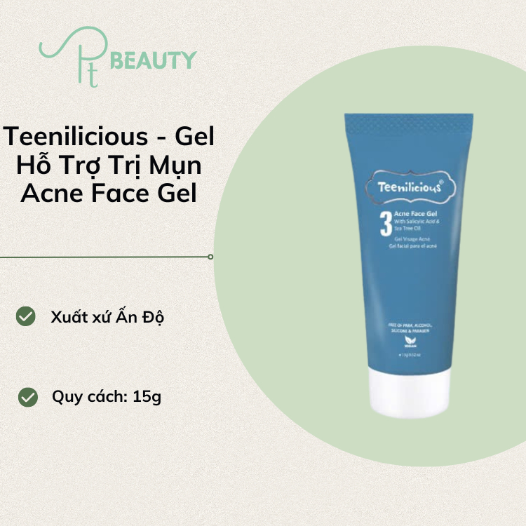 Teenilicious - Gel Hỗ Trợ Trị Mụn Acne Face Gel- 15g