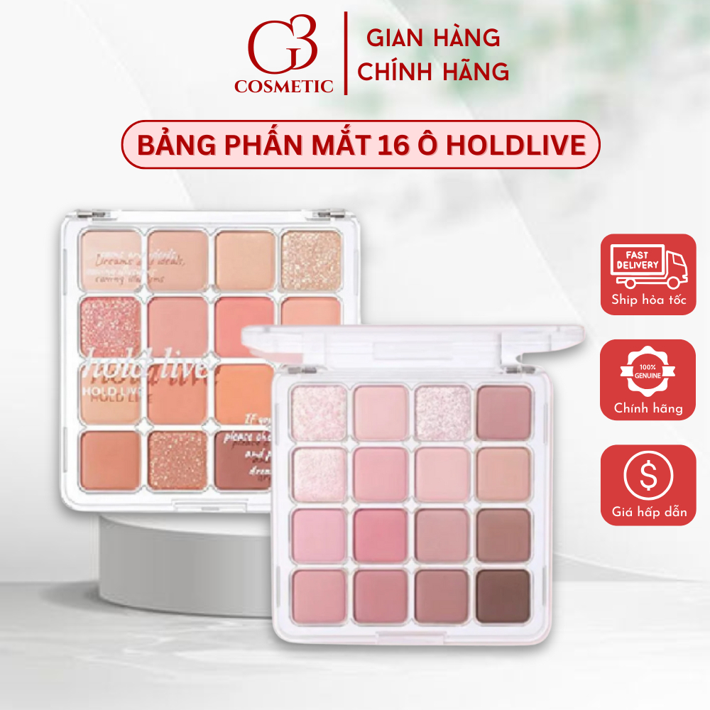 [HOLDLIVE] Bảng phấn mắt 16 ô màu HOLD LIVE Sunset Magic trang điểm mắt nhẹ nhàng nhũ mịn lì lâu trôi G3COSMETICS